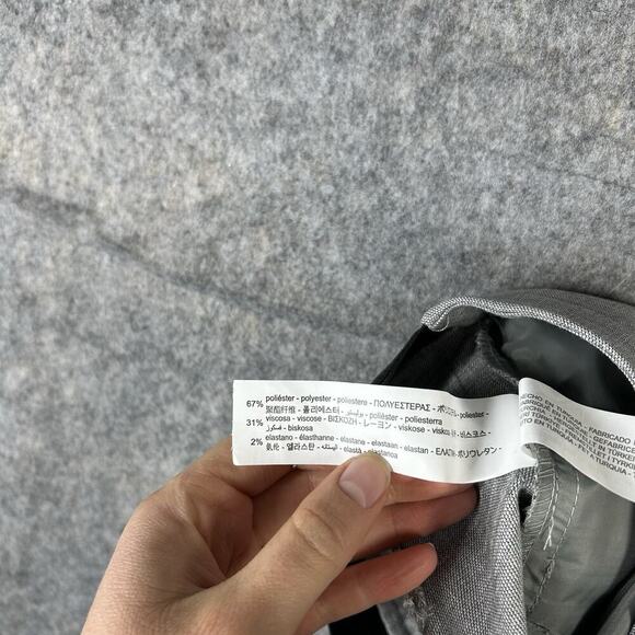 Zara Trafaluc Tuxedo Pants Womens Large Gray Tapered Carreer - Picture 10 of 10